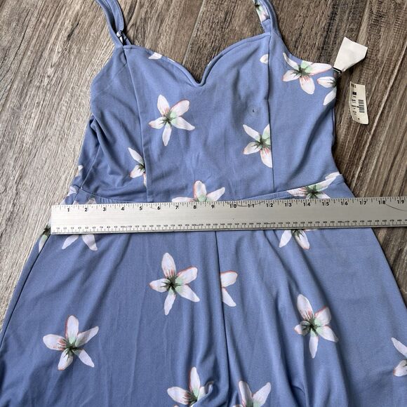 Aeropostale V Neck Sleeveless Floral Tie Back Stretch Romper Large NWT #102 - Picture 5 of 11